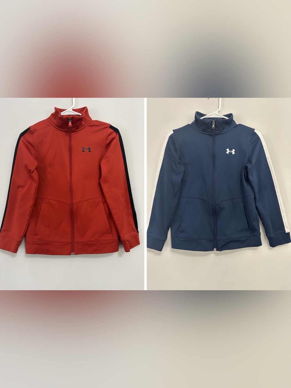 Under Armour Kids Full-Zip Jacket in Orange and Navy Blue